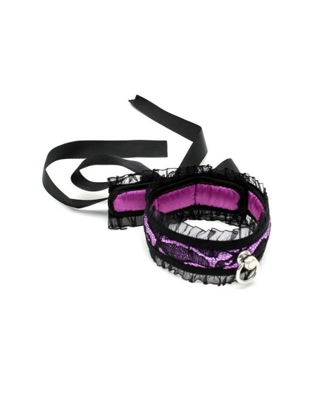 satin look collar violet