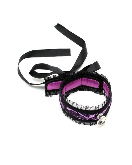 satin look collar violet
