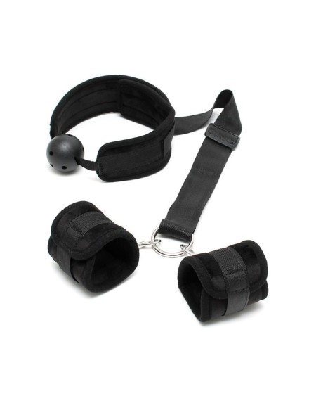 set mouthgag with cuffs noir