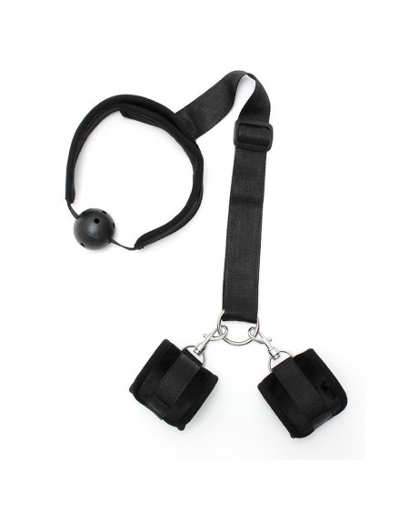 set mouthgag with cuffs noir