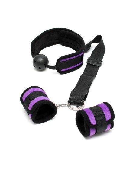 set mouthgag with cuffs violet