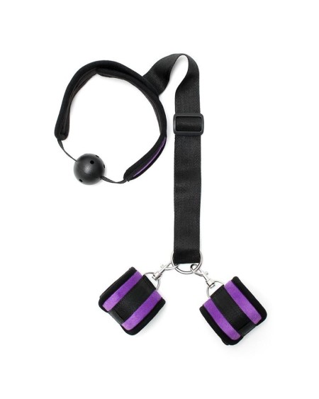 set mouthgag with cuffs violet