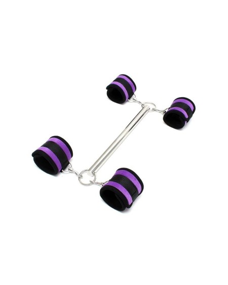 spreader bar with detachable 4 cuffs violet