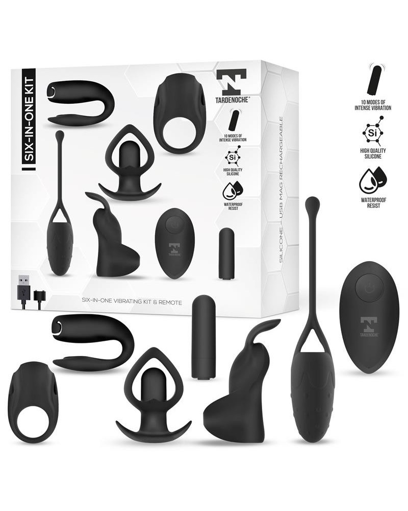 six-in-one vibrant bullet and 6 silicone accessories kit