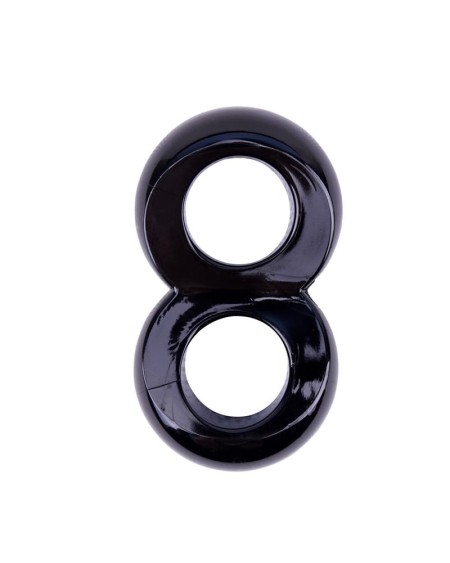duo cock 8 ball ring-black