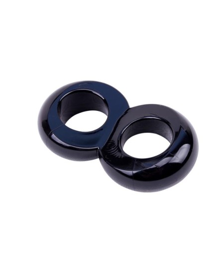 duo cock 8 ball ring-black