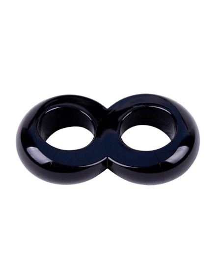 duo cock 8 ball ring-black