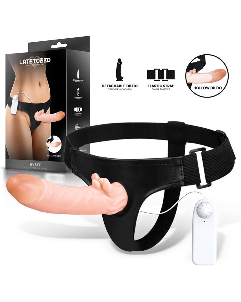 hybee multi-speed strap-on with hollow dildo and remote control