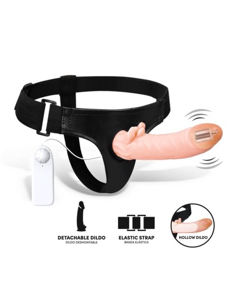 hybee multi-speed strap-on with hollow dildo and remote control