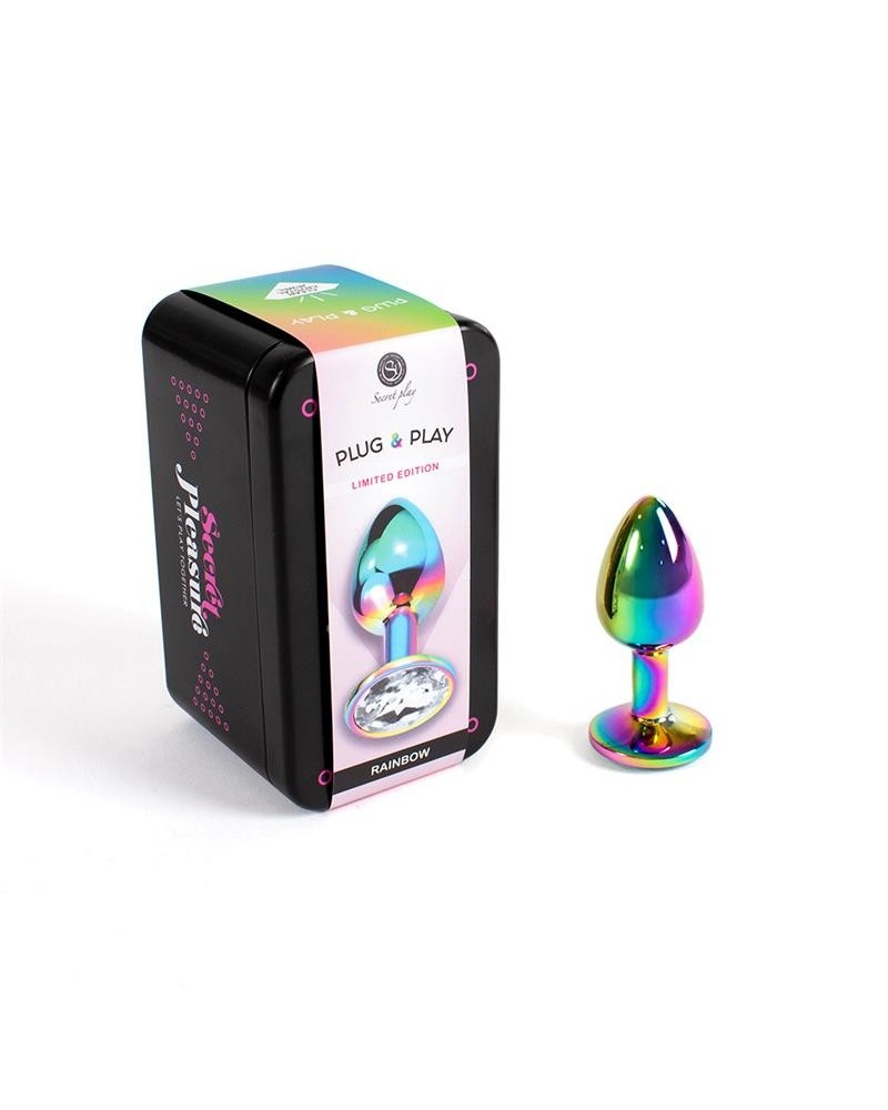 rainbow metal butt plug size s