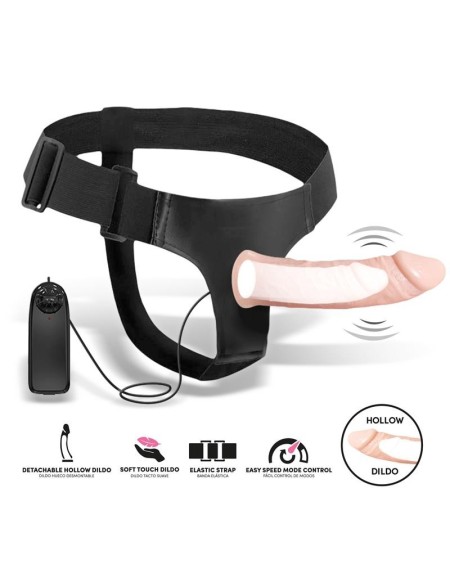 bemax detachable strap-on with hollow dildo, vibration and remote c...