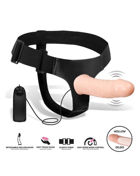 wobox detachable strap-on with hollow dildo, vibration and remote c...