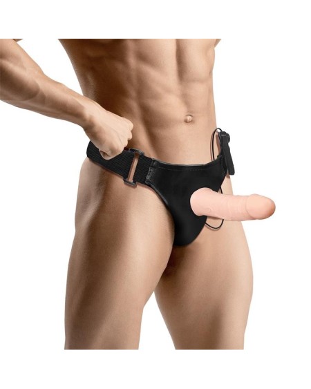 wobox detachable strap-on with hollow dildo, vibration and remote c...