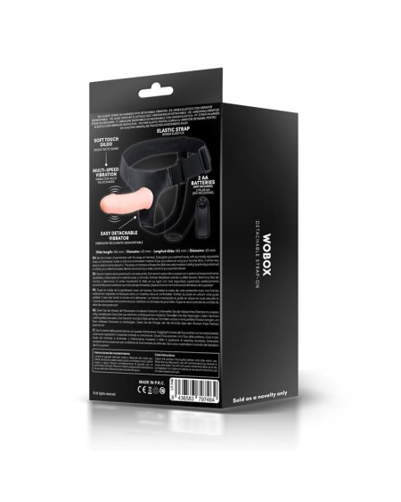 wobox detachable strap-on with hollow dildo, vibration and remote c...