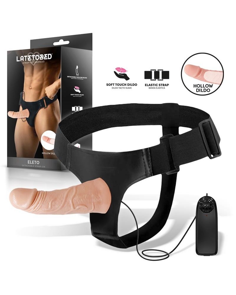 eleto detachable strap-on with hollow dildo, vibration and remote c...