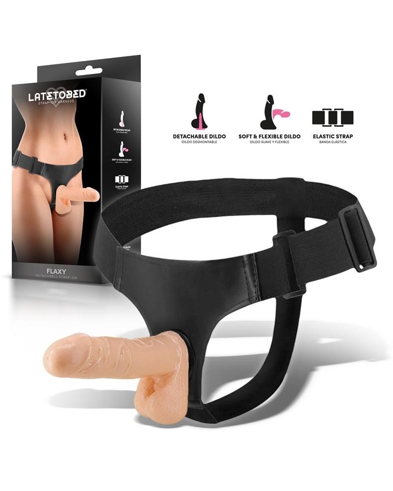 flaxy strap-on harness with detachable and flexible dildo