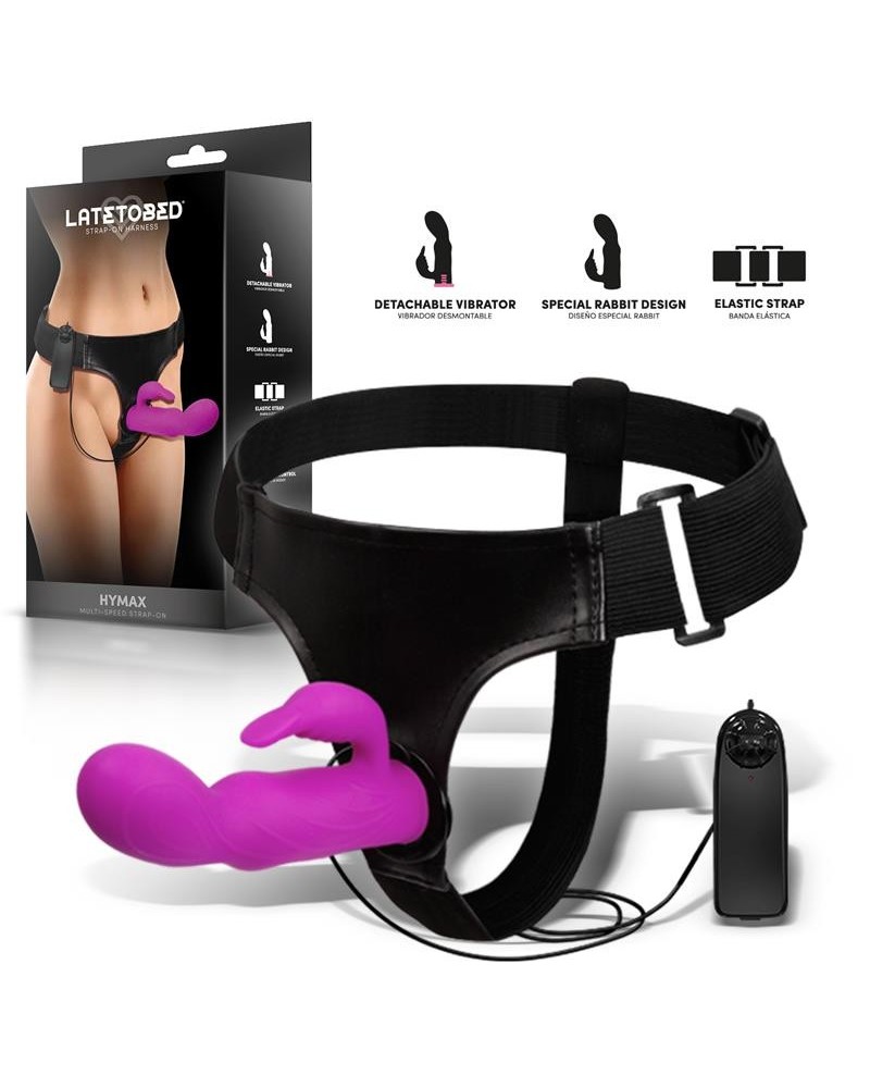 hymax strap-on harness multi-speed vibe with rabbit and remote control
