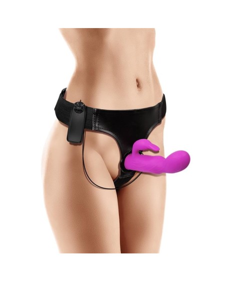 hymax strap-on harness multi-speed vibe with rabbit and remote control