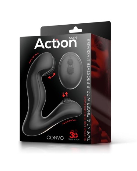 convo prostate massager with tapping and finger wiggle function