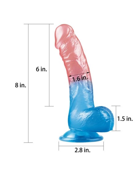 dildo dazzle studs 8 rose and blue