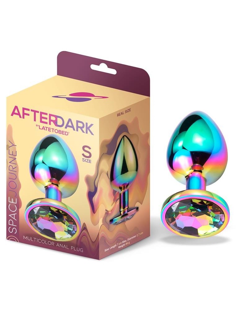 space journey multicolor butt plug with jewel size s