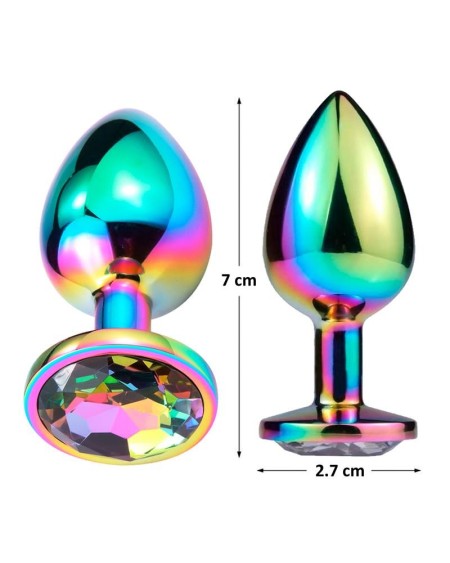 space journey multicolor butt plug with jewel size s