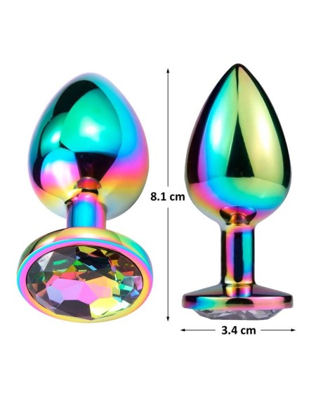space journey multicolor butt plug with jewel size m