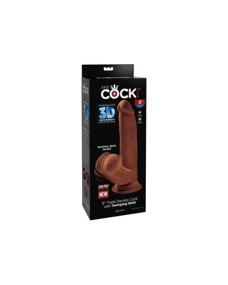 triple density dildo swinging balls 82 caramel