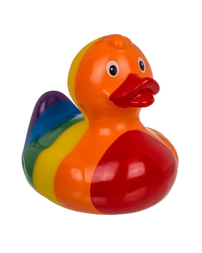 rainbow squeaking duck