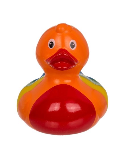 rainbow squeaking duck