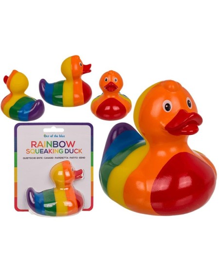 rainbow squeaking duck