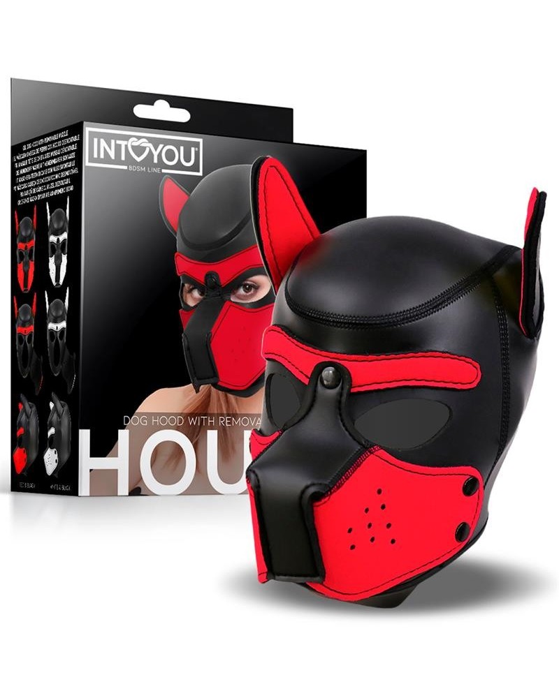 hound dog hound with removable muzzle neoprene blackred one size