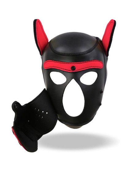 hound dog hound with removable muzzle neoprene blackred one size