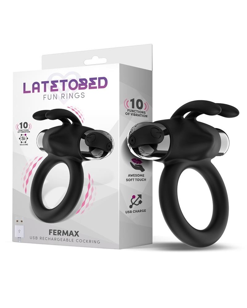 fermax vibrant ring with rabbit usb silicone noir