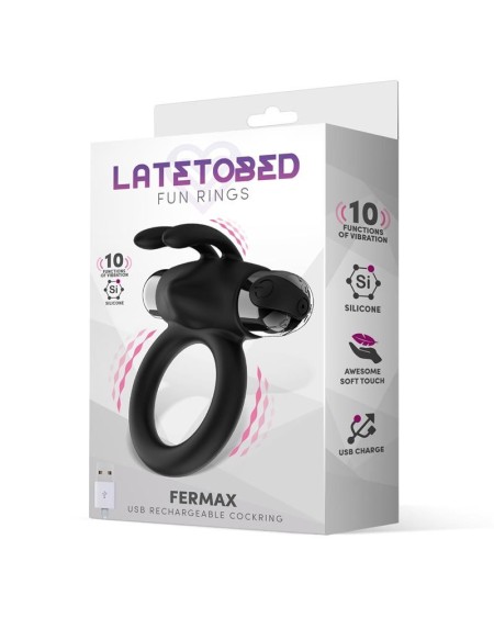 fermax vibrant ring with rabbit usb silicone noir