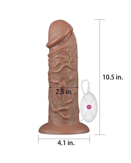 dildo king 10.5 with vibration chubby brown