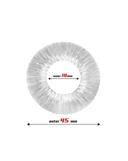 cock ring super flexible striped 1.9 cm clear