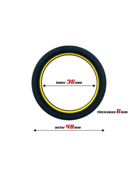 penis ring 100 solid silicone 3.6 cm yellow and noir