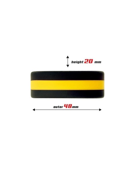 penis ring 100 solid silicone 3.6 cm yellow and noir