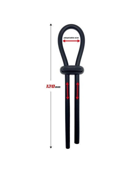 adjustable lasso cock ring solid silicone noir