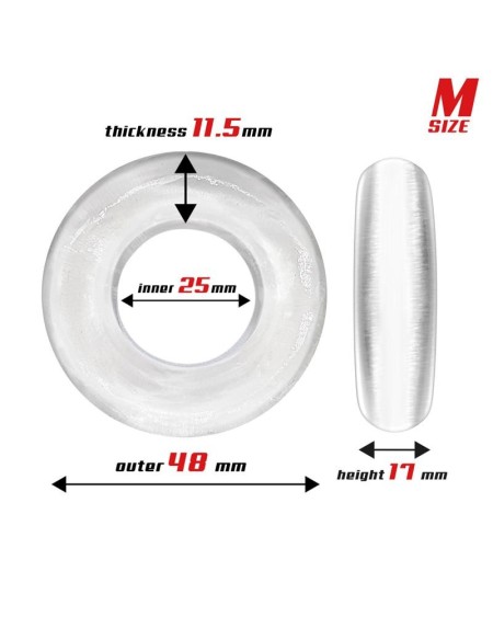 set of 3 cock rings flexible clear