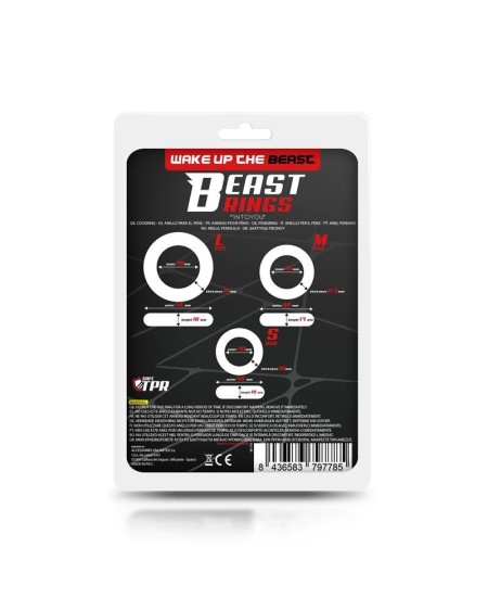 set of 3 cock rings flexible clear