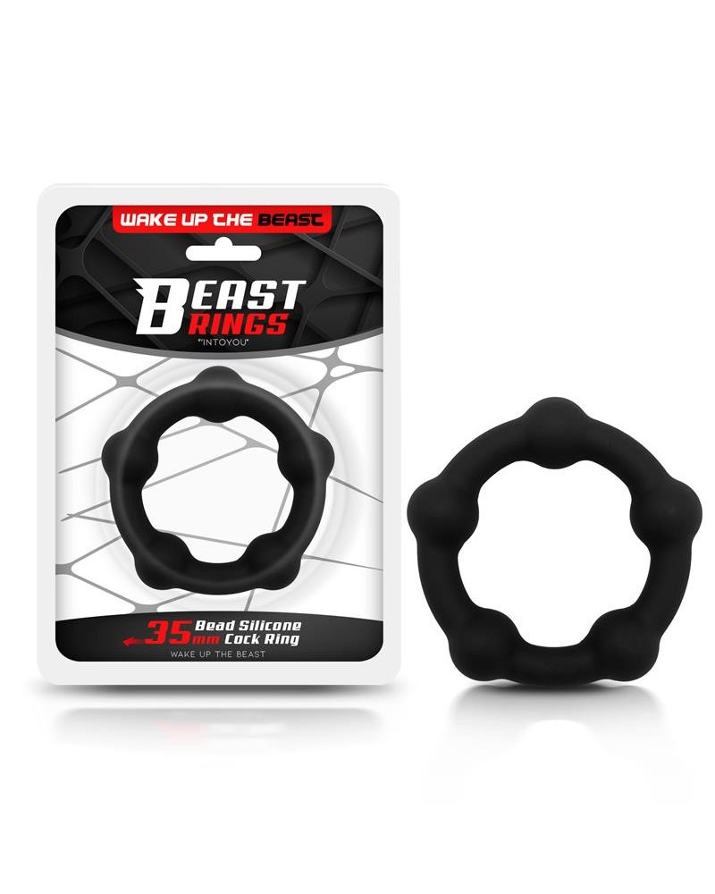 bead solid cock ring silicone 3.5 cm noir
