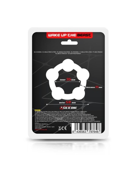 bead solid cock ring silicone 3.5 cm noir