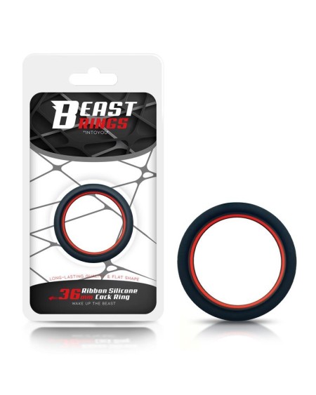 penis ring 100 solid silicone 3.6 cm red and noir
