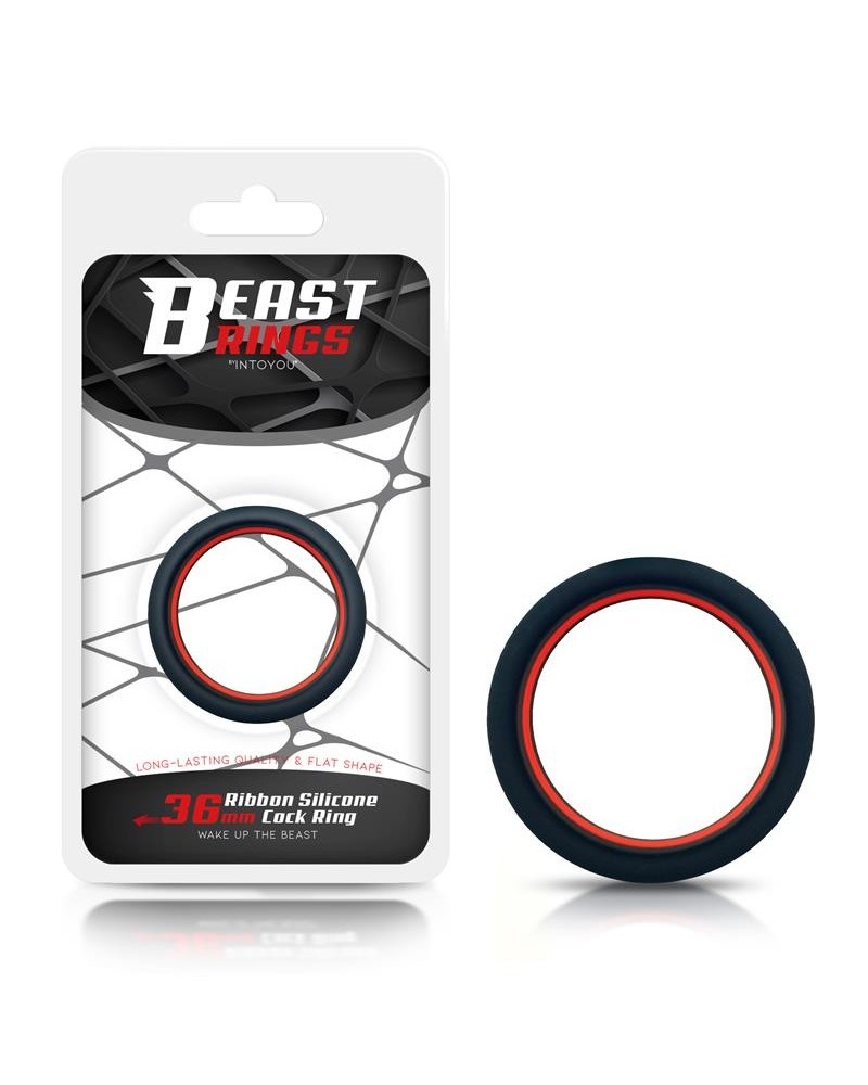 penis ring 100 solid silicone 3.6 cm red and noir