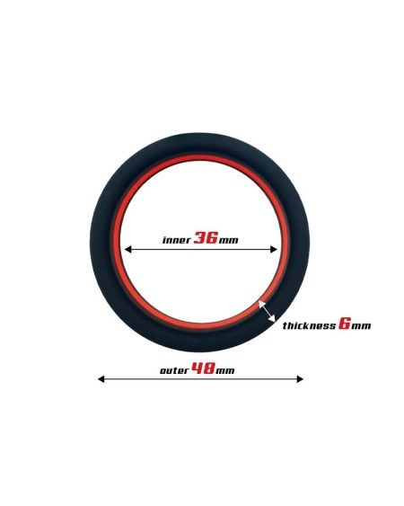 penis ring 100 solid silicone 3.6 cm red and noir