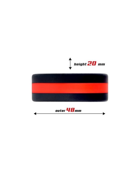 penis ring 100 solid silicone 3.6 cm red and noir