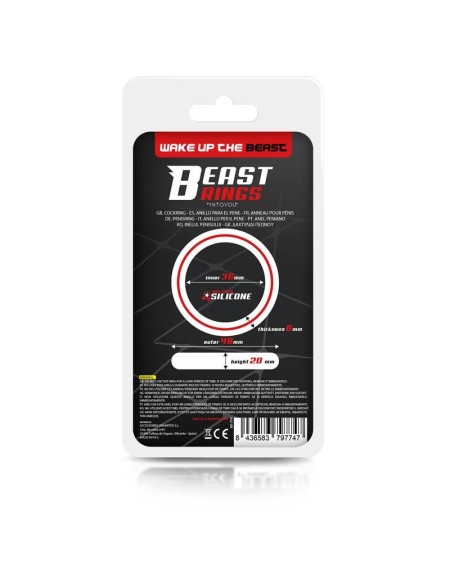penis ring 100 solid silicone 3.6 cm red and noir