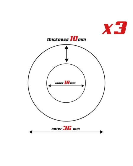 set of 3 penis ring 3 colors 1.6 cm